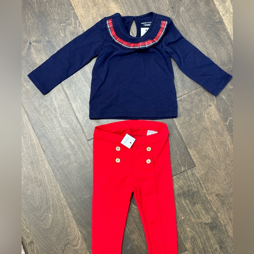 Janie and Jack red and blue set NWT